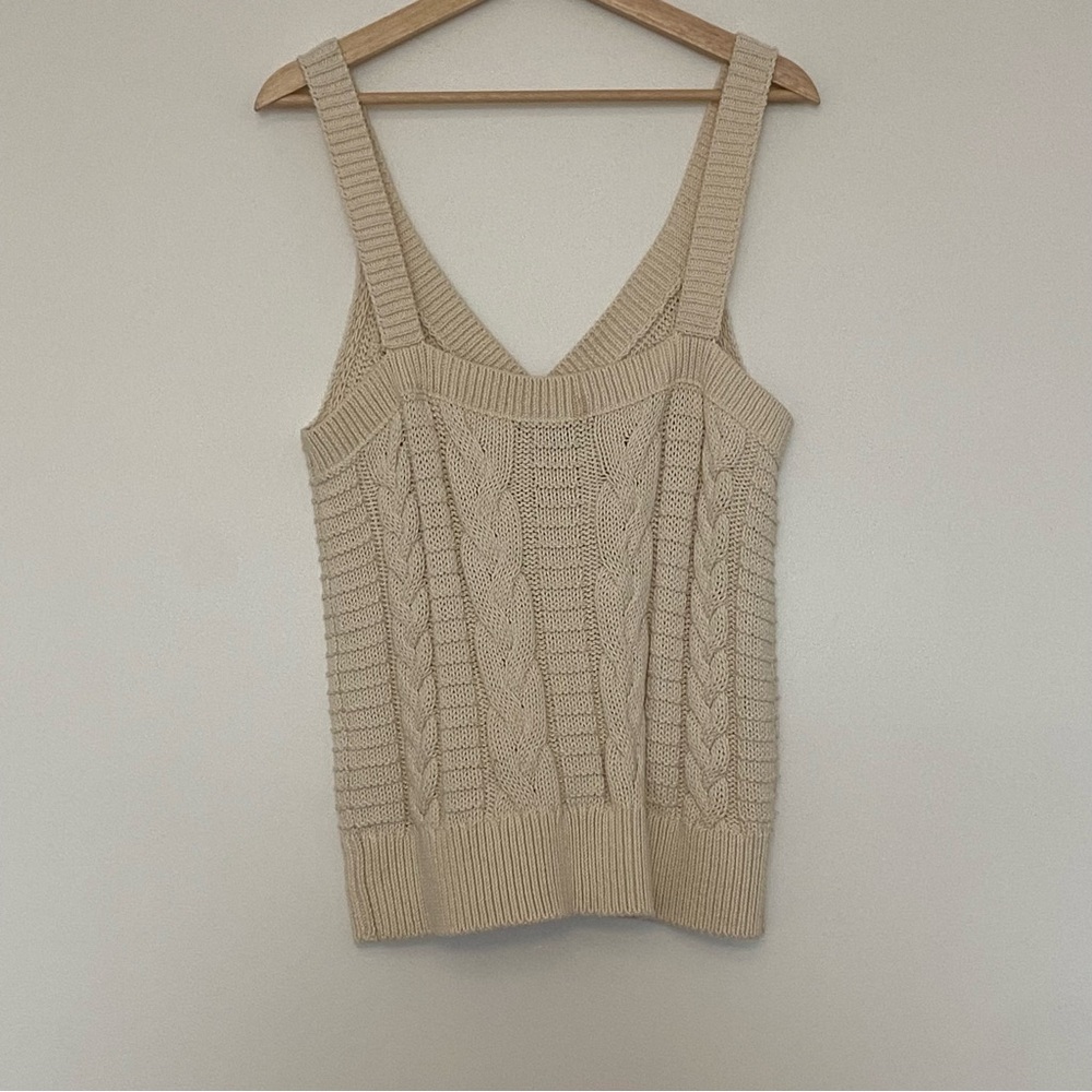 Banana Republic Women’s Cream White Organic Cotton Sweater Tank, Size Medium - Picture 6 of 9